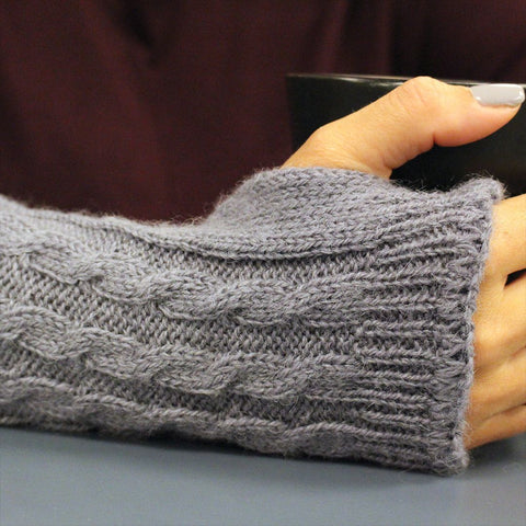 Alpaca Wrist Warmers Cabled