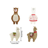 Classic Handmade Felt Alpaca Tree Hanging Ornament Set