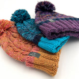 NEW! Kid's Alpaca Beanie Hat - Braided - Violet Vortex