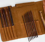 Premium Rosewood Crochet Hooks Set with Leather Carrying Case | 13 Crochet Hooks Size US E - P
