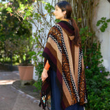 Khaki and Lilac LLAMA Poncho