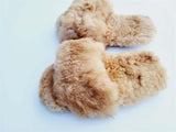 Slide-In Fluffy Furry Fuzzy Alpaca Fur Slippers