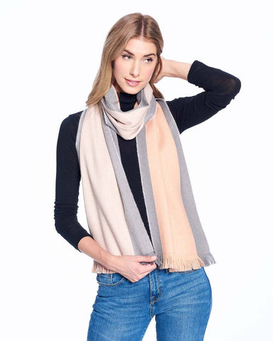 Alpaca Reversible Scarf - Dusty Coral