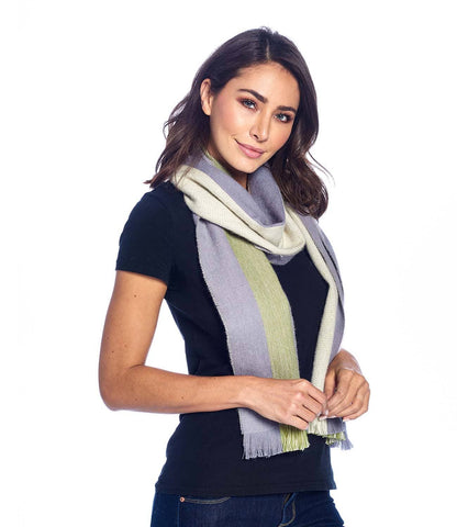 Alpaca Reversible Scarf - Guacamole