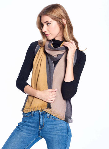 Alpaca Reversible Scarf - Tawny Olive