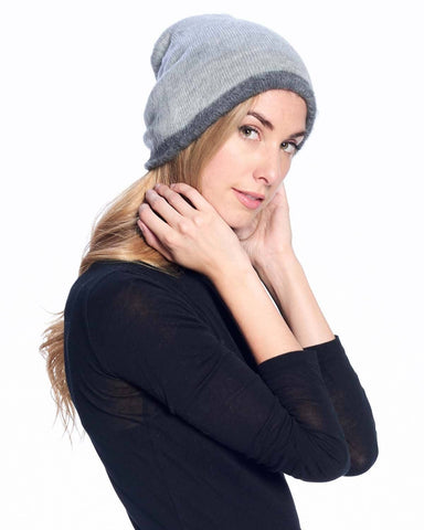 Alpaca Reversible Beanie - Smoke