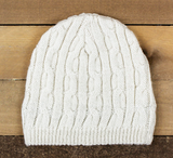 Alpaca Hat - Natural or Bold Cable Alpaca Beanie