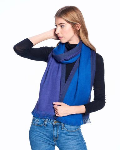 Alpaca Reversible Scarf - Moon Indigo