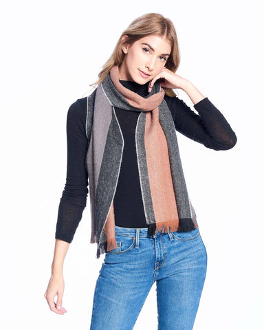 Alpaca Reversible Scarf - Old Leather