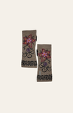 Emilia Alpaca Hand Warmers | Hand Embroidered: Black