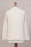 NOVICA - Morning Muse In Off White Alpaca Blend Sweater Jacket