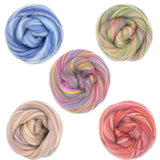 Bambino Range Roving (8 Ounces) | Tonal Blend of 85% Dyed Merino and 15% Dyed Bamboo