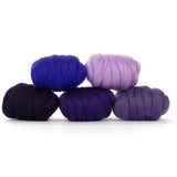 Mixed Merino Wool Variety Pack | Purple Disco (Purples) 250 Grams, 23 Micron