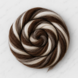 Yin Yang Corriedale Cross Combed Wool Top – Natural Brown and Ecru Blend (8 oz)