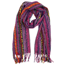 Shupaca Alpaca - NEW! Fringe Alpaca Scarf - Boucle - Berry
