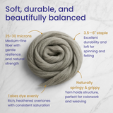 Natural Gray Corriedale Cross Combed Wool Top