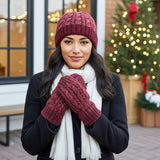 Alpaca Gloves - Braided - Scarlet