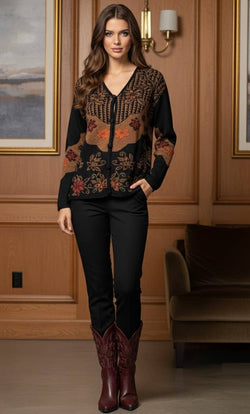 PERUVIAN PERFECTION - SW-61 Reversible Sweater / Two-in-One Design