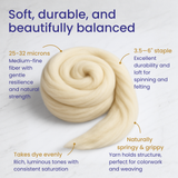 Undyed Corriedale Cross Combed Wool Top