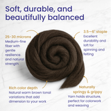 Natural Brown Corriedale Cross Combed Wool Top