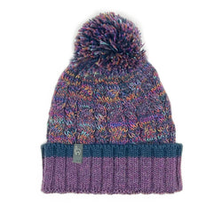 NEW! Kid's Alpaca Beanie Hat - Braided - Violet Vortex