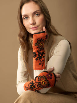 WUAMAN - Alpaca - Julia Alpaca Wrist Warmers | Hand Embroidery | Fall