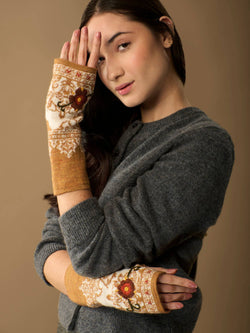 WUAMAN - Alpaca - Isabela Alpaca Wrist Warmers | Hand Embroidery | Fall