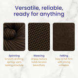 Natural Brown Corriedale Cross Combed Wool Top