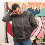 NOVICA - Modern Tartan Men'S 100% Alpaca Pullover Sweater