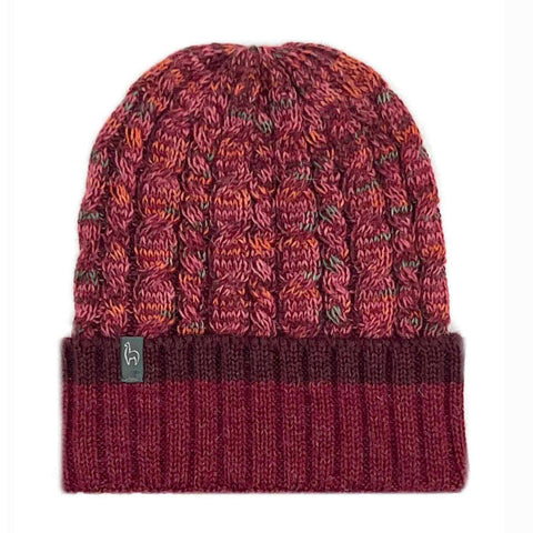 Alpaca Beanie - Braided - Scarlet