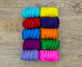 Mixed Merino Wool Variety Pack | Beautiful Brights (Multicolored) 250 Grams, 23 Micron