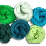 Corriedale Collection | Botanical Garden Bundle of Dyed Wool Tops | 150 Grams, 26 Micron
