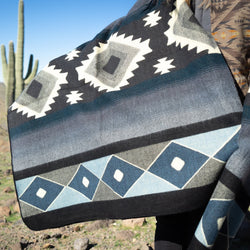 Andean Alpaca Wool Blanket - Midnight