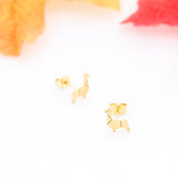 Alpaca Stud Earrings - Dainty Origami Design