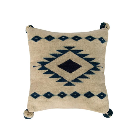Hruzaani Carpet Accent Pillow, Blue Diamond