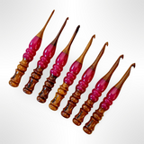Starlight Ergonomic Crochet Hooks | Rosewood & Resin