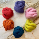 Shetland Collection | Groovy Times Bundle of Dyed Wool Tops | 150 Grams, 29 Micron