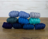 Mixed Merino Wool Variety Pack | Wooly Waves (Blues) 250 Grams, 23 Micron