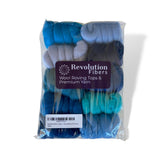 Mixed Merino Wool Variety Pack | Wooly Waves (Blues) 250 Grams, 23 Micron