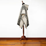 Black Grey Diamonds Alpaca Poncho