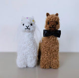 Bride and Groom Alpacadorable Hand Made Baby Alpaca Ornaments Alpaca