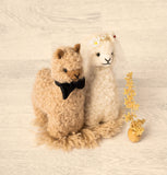 Bride and Groom Alpacadorable Hand Made Baby Alpaca Ornaments Alpaca