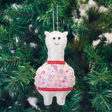 Handmade Felted Alpaca Ornament Set