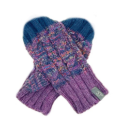 NEW! Kid's Alpaca Gloves - Braided - Violet Vortex