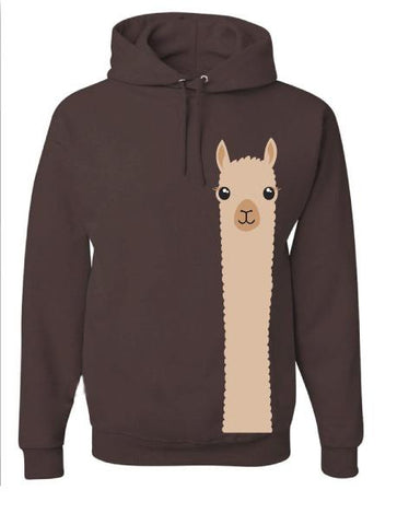 Hooded Sweatshirt: Alpaca Watching