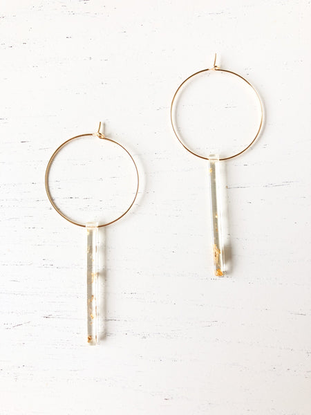 The Chelsea Gold Flake Resin Earrings