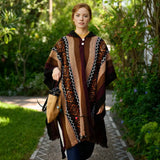 Khaki and Lilac LLAMA Poncho