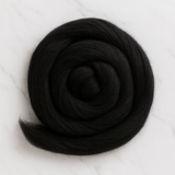 Black Merino Wool Carded Sliver | 19 Micron Dyed Wool