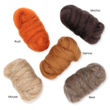 Autumn Harvest Carded Corriedale Wool Sliver Variety Pack
