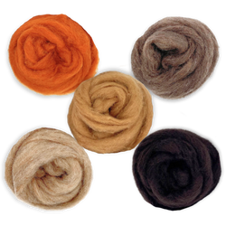 Autumn Harvest Carded Corriedale Wool Sliver Variety Pack